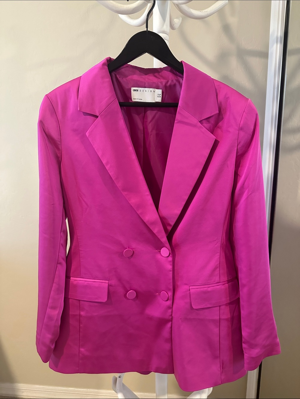 ASOS Bright Fuchsia Double-Breasted Blazer